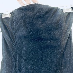 Jessica McClintock dark blue sparkly prom dress